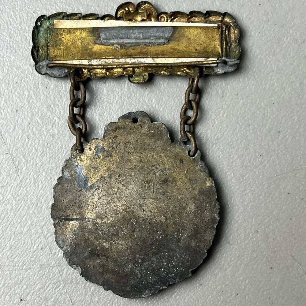 Antique 1903 New England Fire‎ League 13th Annual Tournament Committee Pin Badge